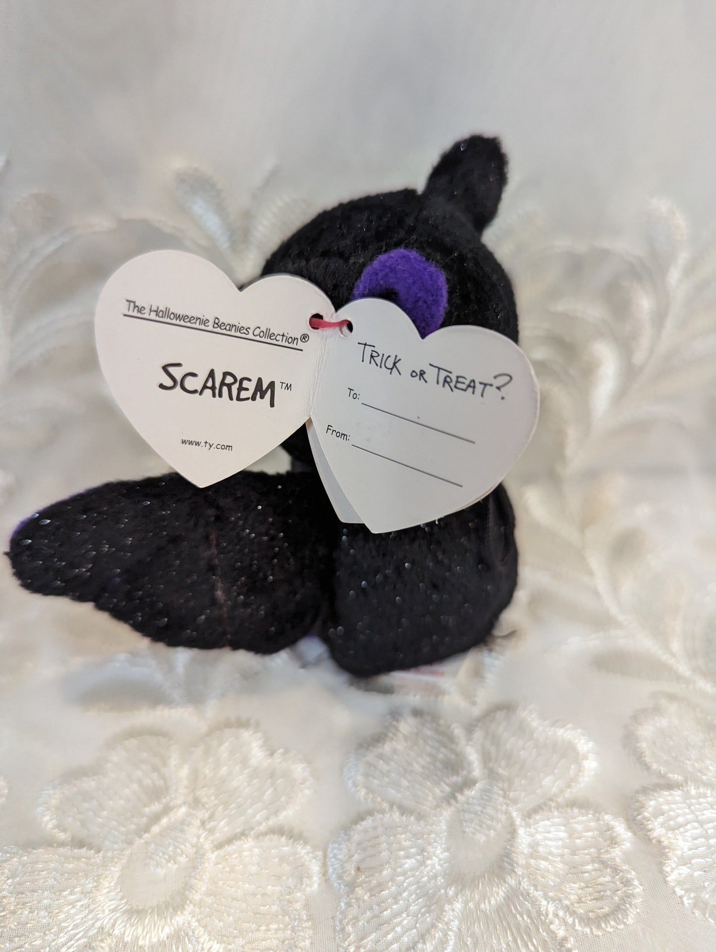Ty Halloweenie Beanie - Scarem The Black Halloween Bat (4in) *Tiny* - Vintage Beanies Canada