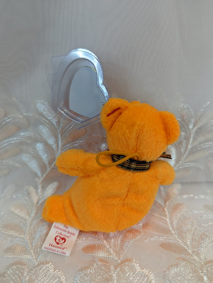 Ty Halloweenie Beanies - Haunted the orange Halloween Ghost Bear (4in) *Tiny* - Vintage Beanies Canada