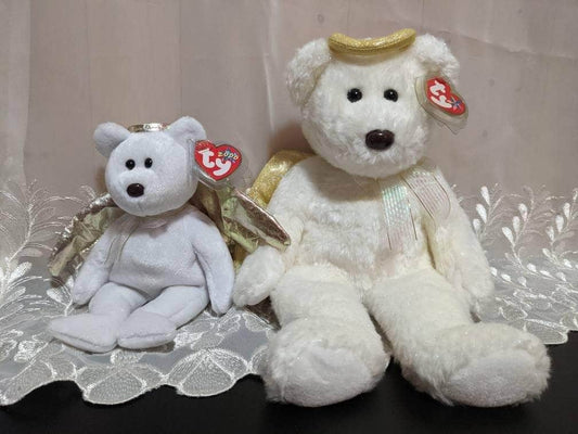 Ty Halo II The Angel Bear Ty Beanie Baby (8.5in) + Beanie Buddy (13in) Sold As Pair - Vintage Beanies Canada