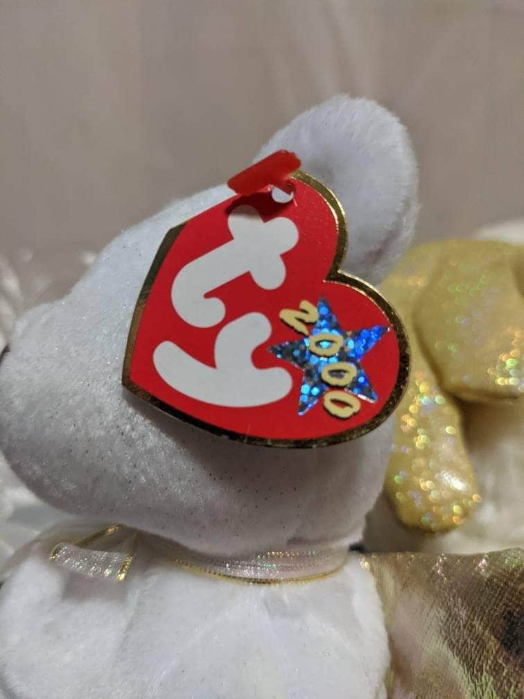 Ty Halo II The Angel Bear Ty Beanie Baby (8.5in) + Beanie Buddy (13in) Sold As Pair - Vintage Beanies Canada