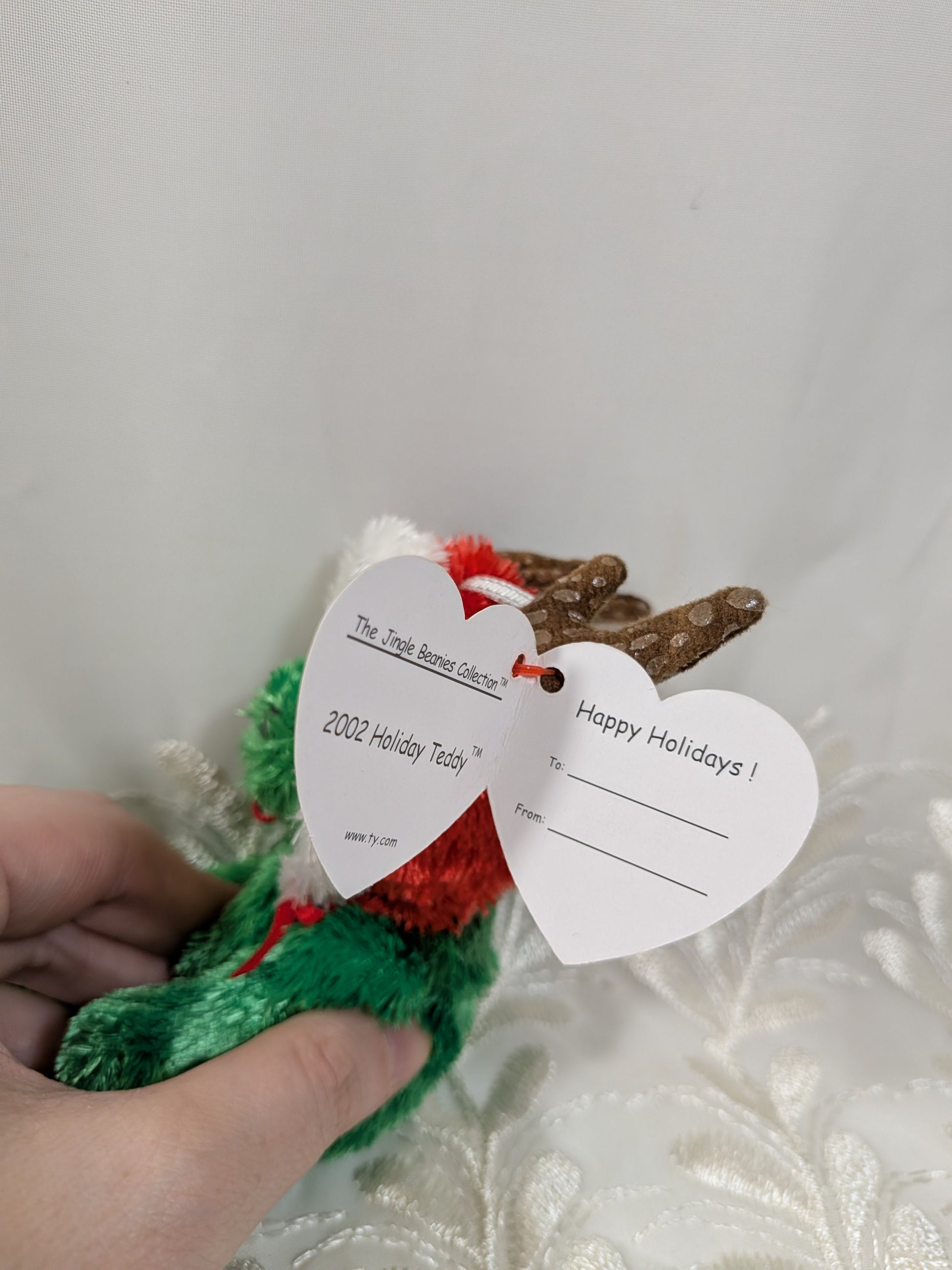 Ty Jingle Beanie - 2002 Holiday Teddy The Green Bear (5in) Christmas Tree Ornament - Vintage Beanies Canada