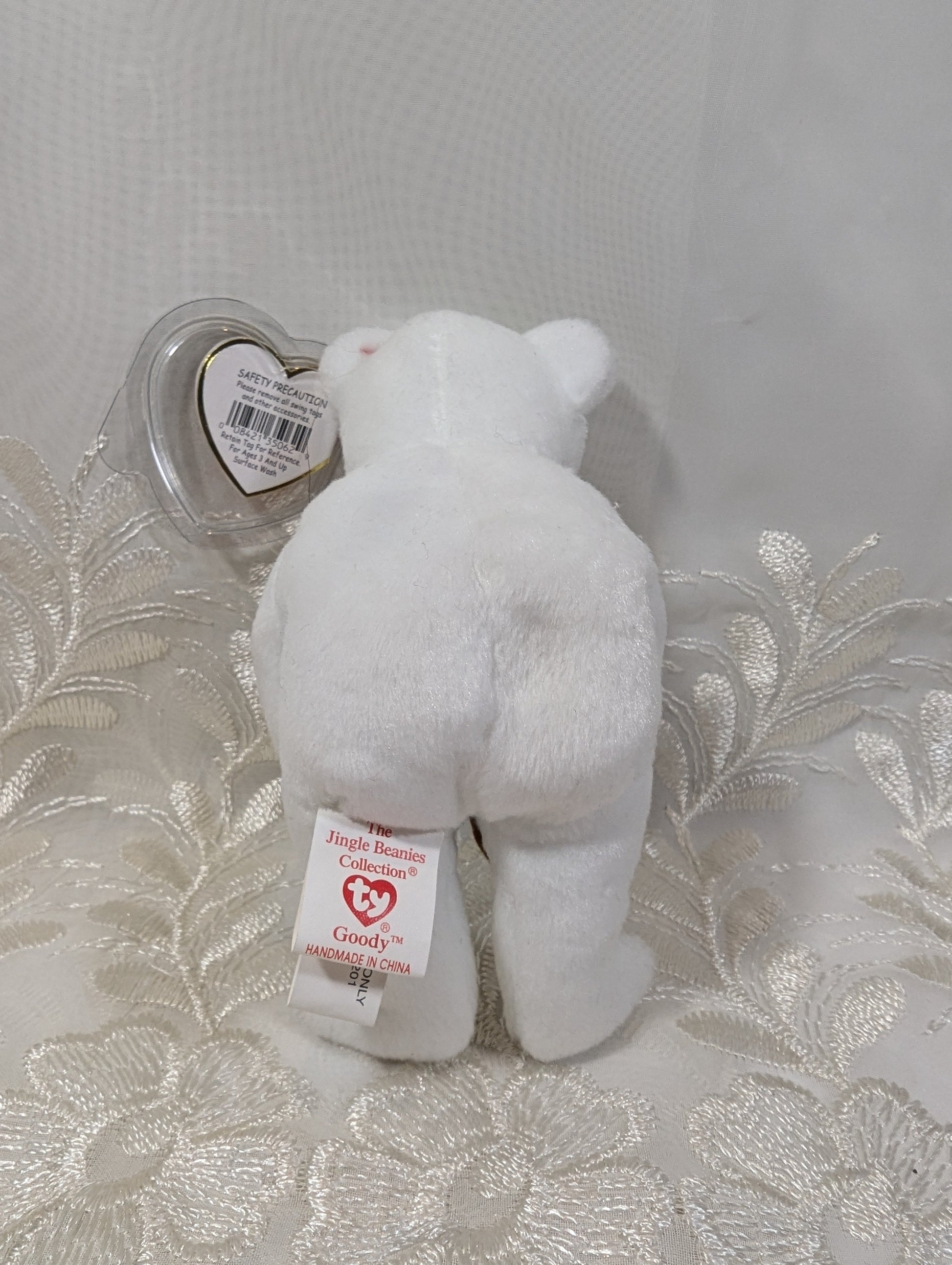 Ty Jingle Beanie - Goody the Bear Holding Gingerbread Man (5in) Christmas Tree Decor - Near Mint Tag - Vintage Beanies Canada