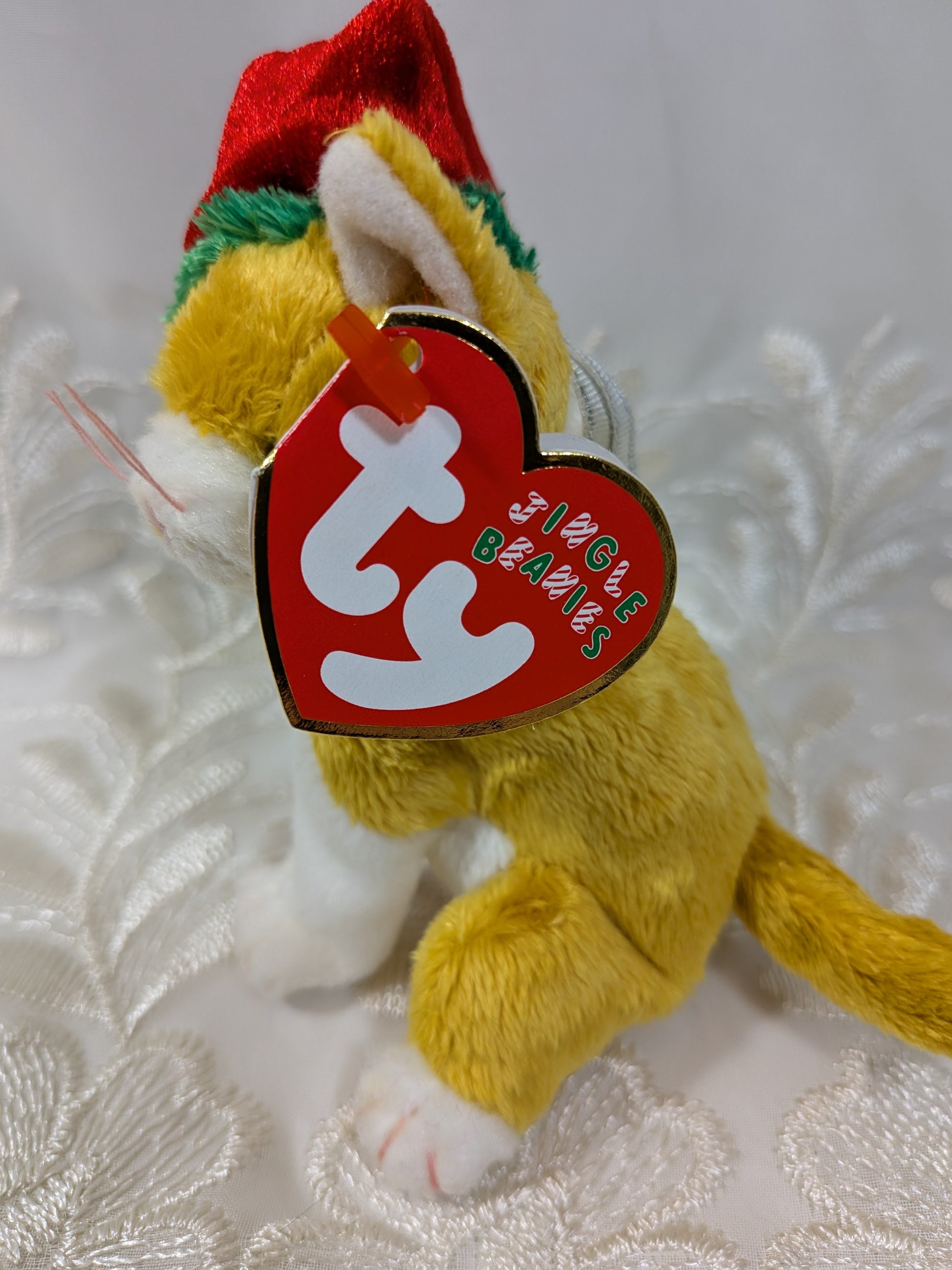 Ty Jingle Beanie - Jangle The Cat (4 - in) Christmas Ornament - Writing On Tag - Vintage Beanies Canada