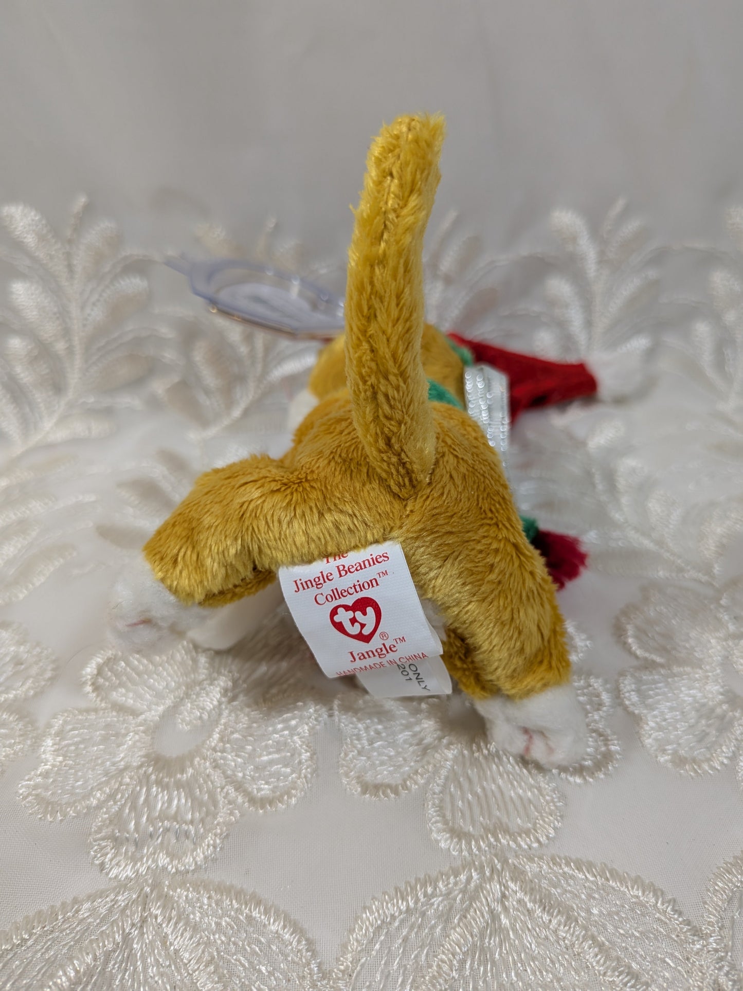 Ty Jingle Beanie - Jangle The Cat (4 - in) Christmas Ornament - Writing On Tag - Vintage Beanies Canada