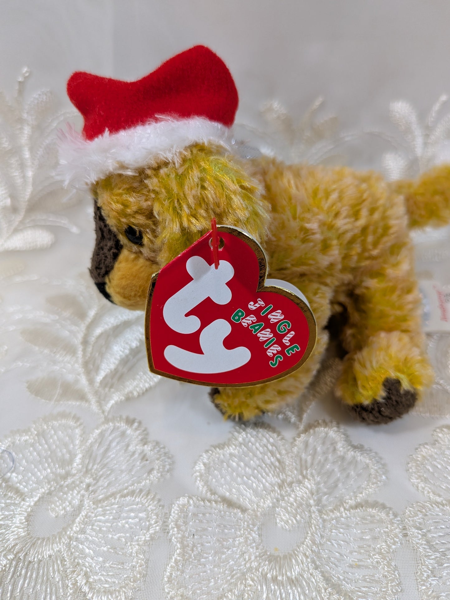 Ty Jingle Beanie - Jinglepup The Dog with White Hat (4in) Christmas Tree Decor - Vintage Beanies Canada