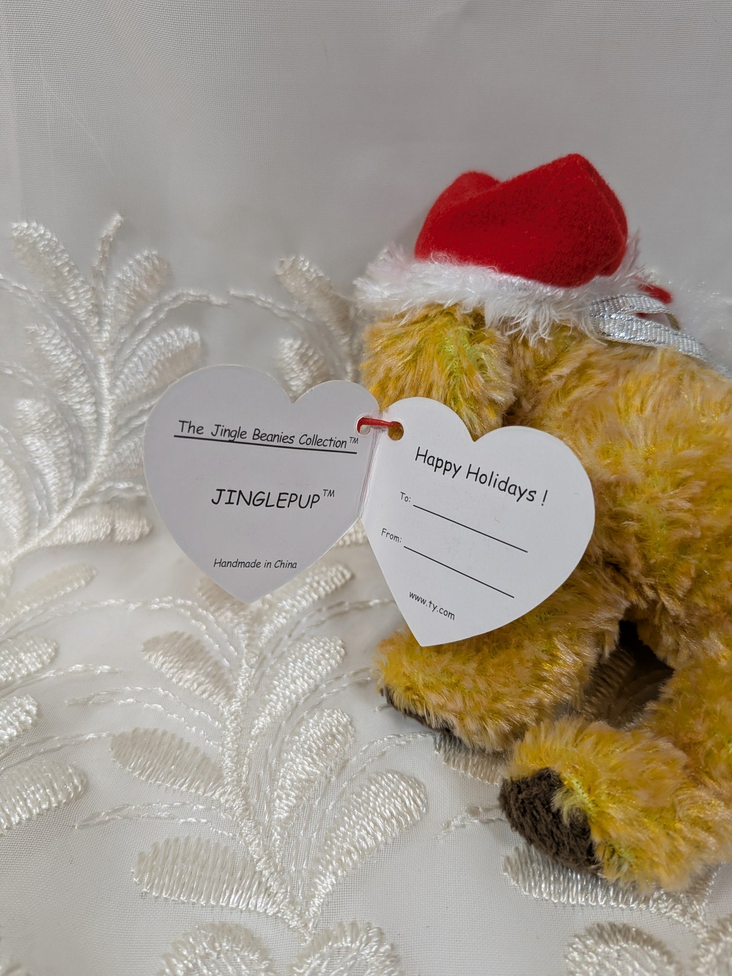 Ty Jingle Beanie - Jinglepup The Dog with White Hat (4in) Christmas Tree Decor - Vintage Beanies Canada
