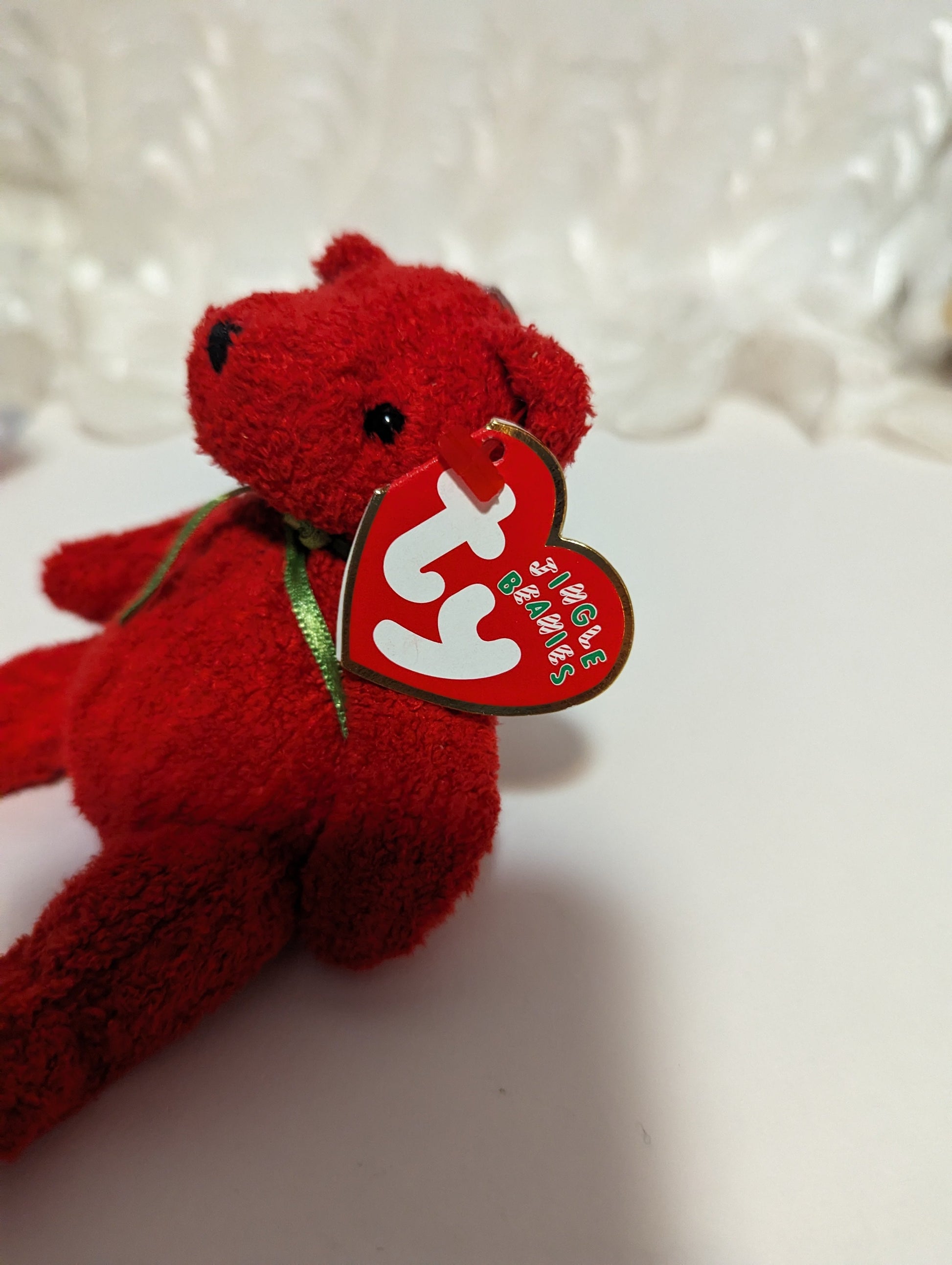 Ty Jingle Beanie - Mistletoe The Red Bear (4in) Christmas Tree Ornament - Vintage Beanies Canada