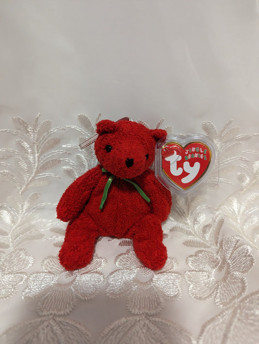 Ty Jingle Beanie - Mistletoe The Red Bear (4in) Christmas Tree Ornament - Vintage Beanies Canada