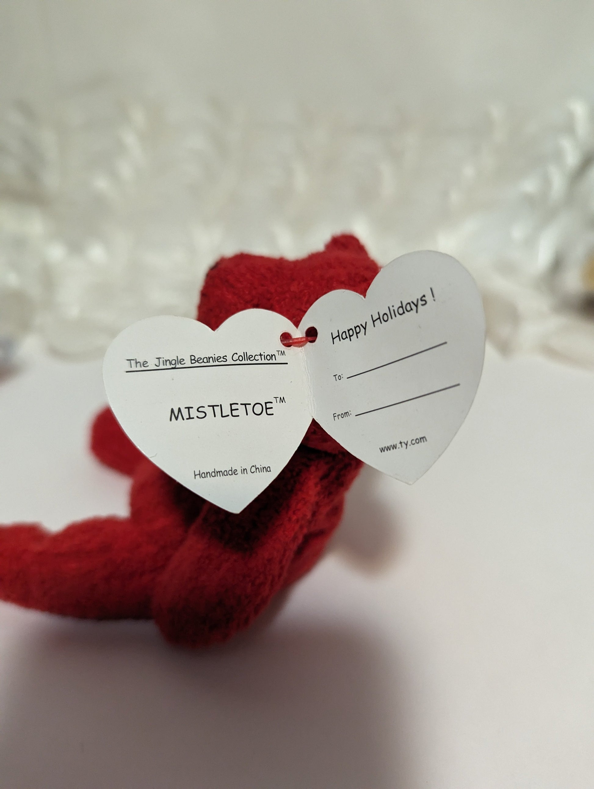 Ty Jingle Beanie - Mistletoe The Red Bear (4in) Christmas Tree Ornament - Vintage Beanies Canada