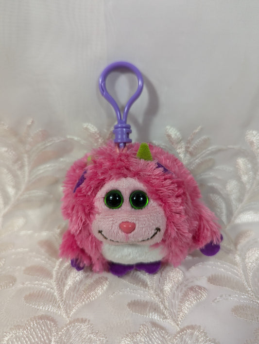 Ty Monstaz Clip - Trixie the pink monster (3in) Plastic Clip - No Tag - Vintage Beanies Canada