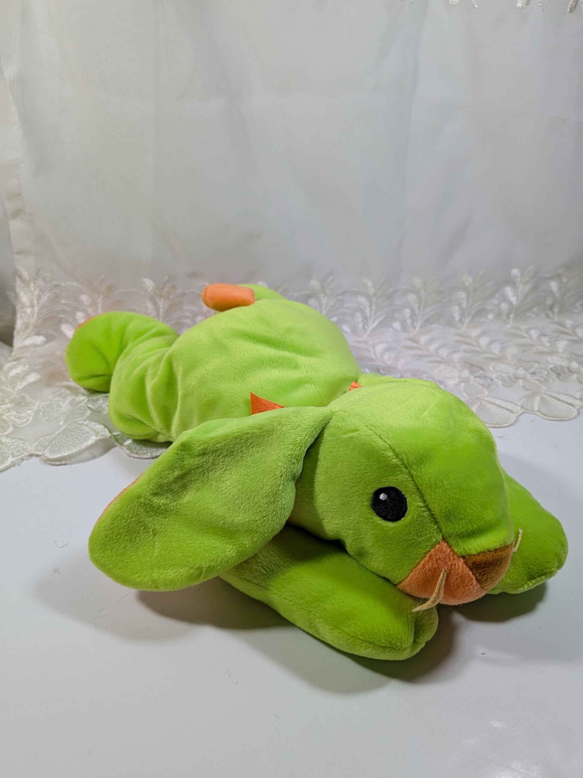 Ty Pillow Pals - Carrots The Green Bunny (12in) Non - mint Hang Tag - Vintage Beanies Canada