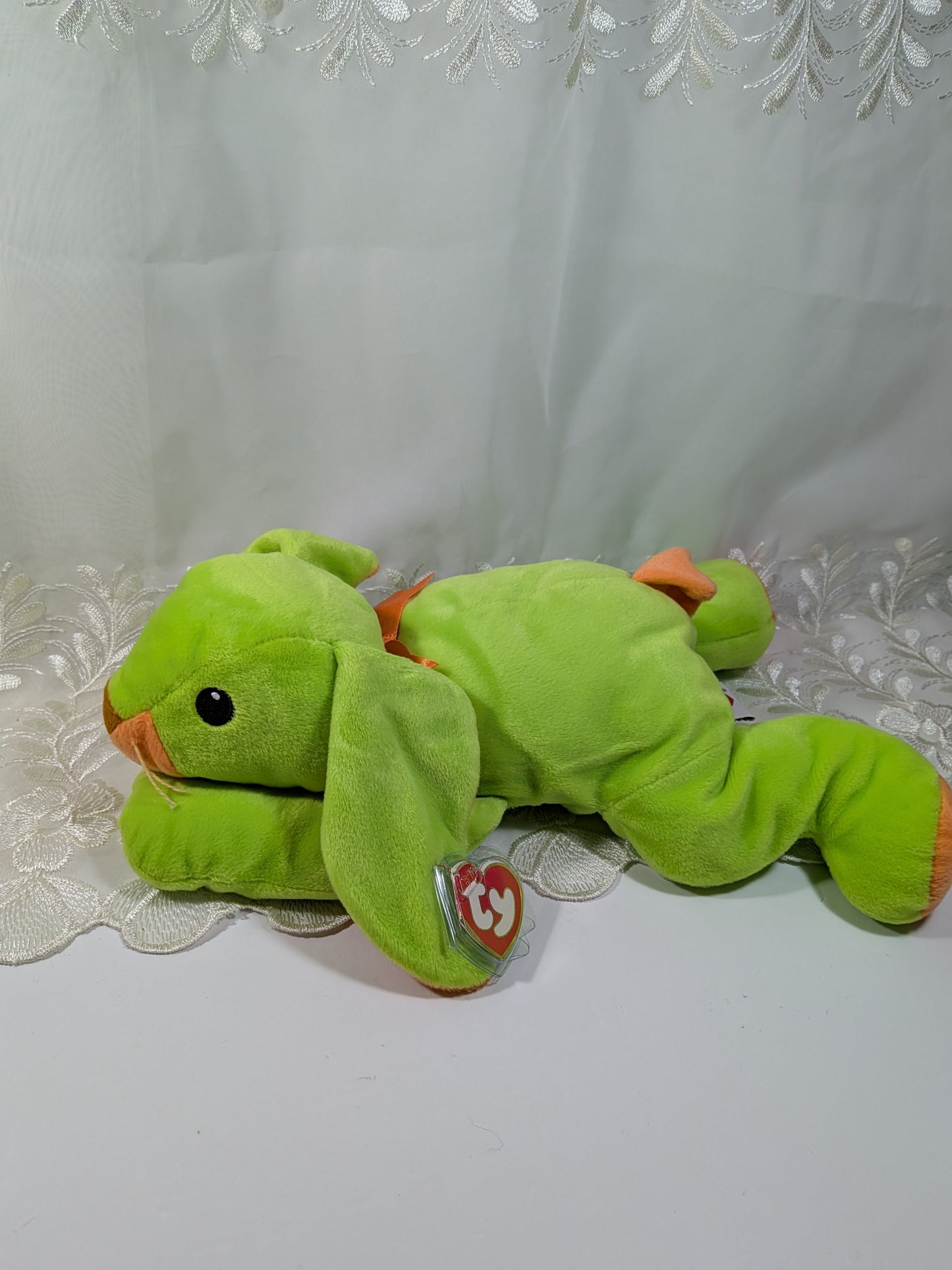 Ty Pillow Pals - Carrots The Green Bunny (12in) Non - mint Hang Tag - Vintage Beanies Canada