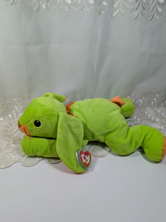 Ty Pillow Pals - Carrots The Green Bunny (12in) Non - mint Hang Tag - Vintage Beanies Canada
