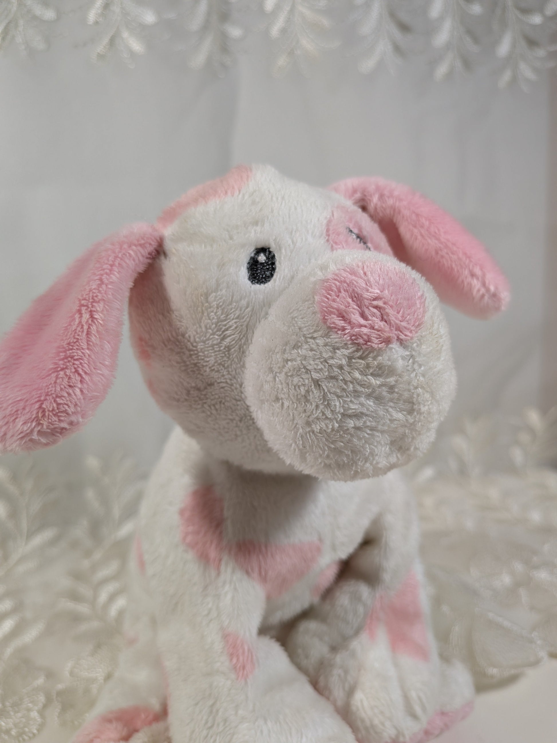 Ty Pluffies - Baby Pup Pink The Dog (9in) *Rare* Pre-Owned condition - Vintage Beanies Canada