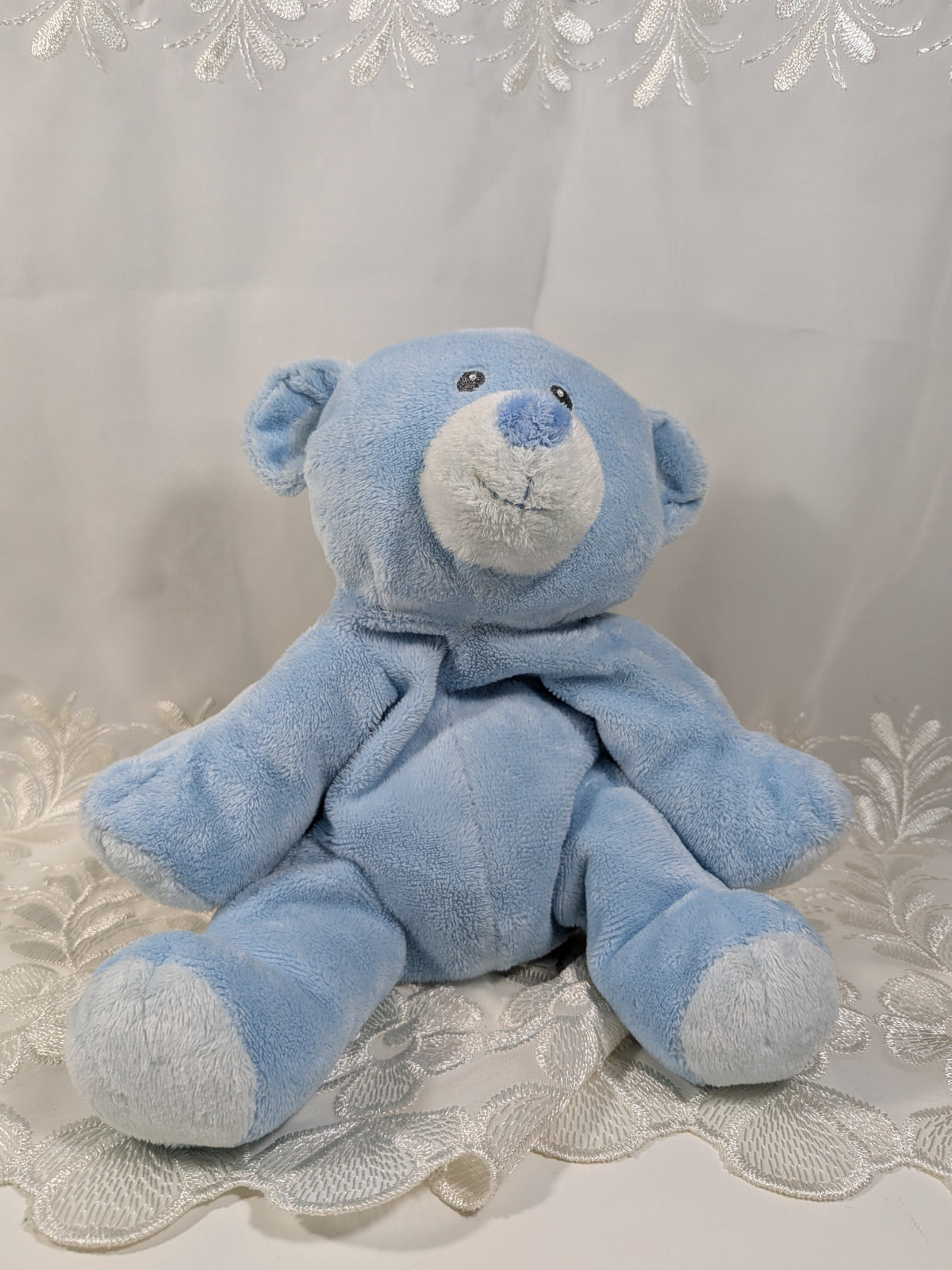 TY Pluffies - Baby Woods Blue the Bear (9 in) No Tag - Vintage Beanies Canada