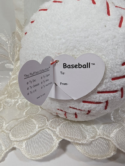 Ty Pluffies - Baseball (5in) - Vintage Beanies Canada