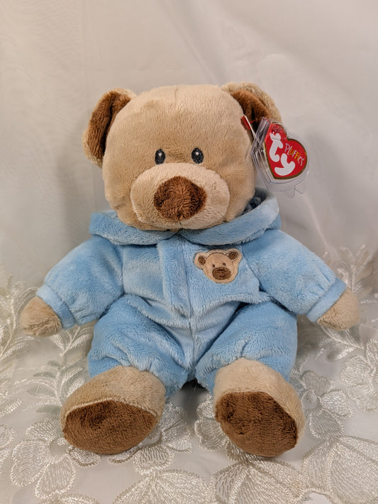TY Pluffies Collection - Baby Bear blue with Non - Removable Pyjamas (10 inch) - Vintage Beanies Canada