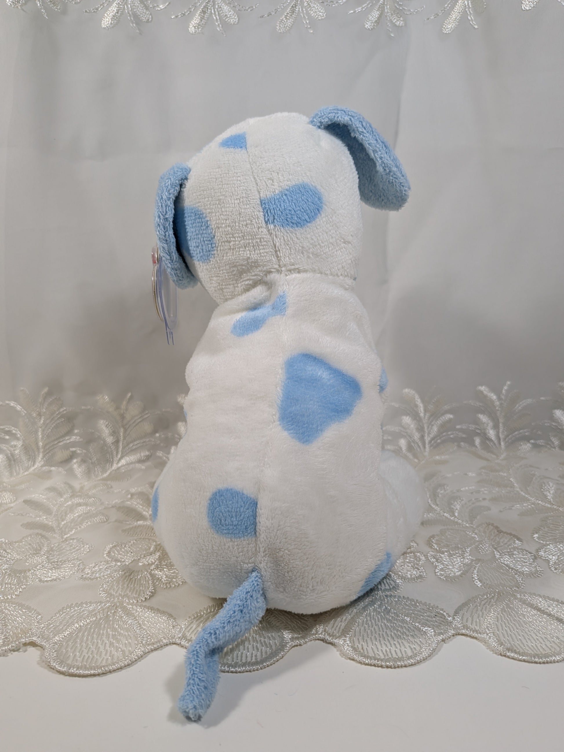 Ty Pluffies Collection - Baby Pups Blue The Spotted Dog (9in) *Rare* - Vintage Beanies Canada