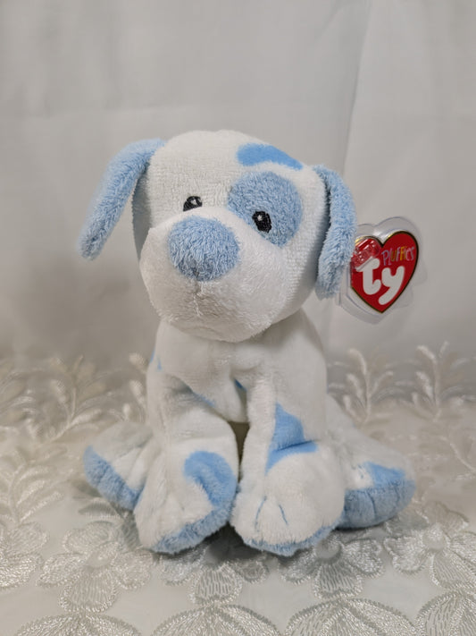 Ty Pluffies Collection - Baby Pups Blue The Spotted Dog (9in) *Rare* - Vintage Beanies Canada