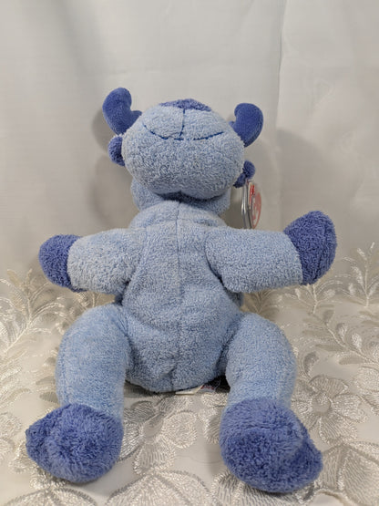 Ty Pluffies Collection - Bloose The Blue Moose (9in) Non - mint Hang Tag - Vintage Beanies Canada