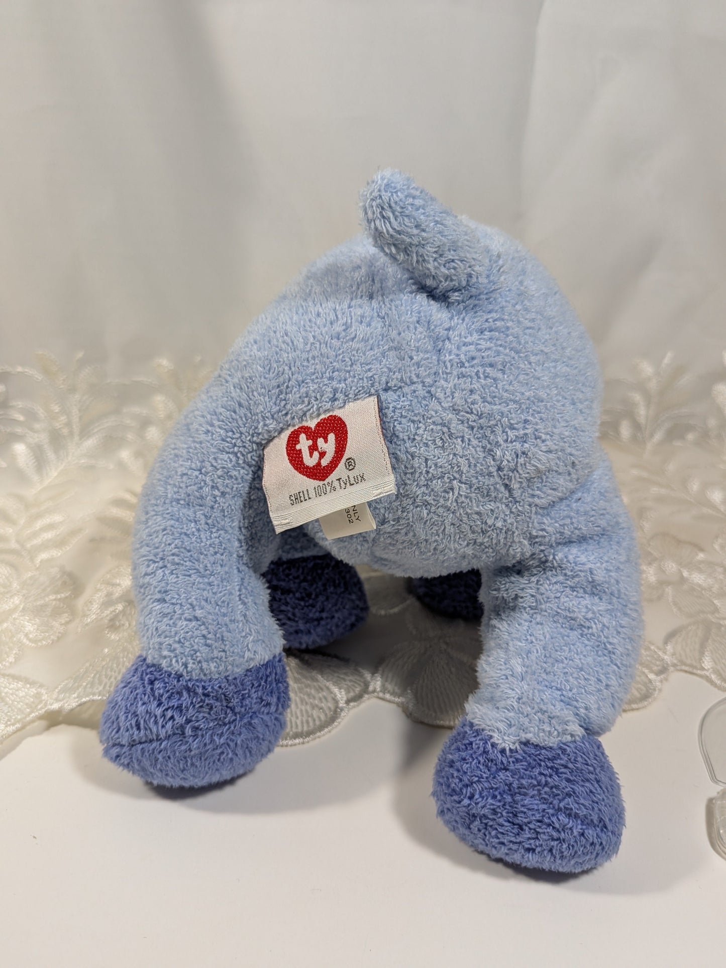 Ty Pluffies Collection - Bloose The Blue Moose (9in) Non - mint Hang Tag - Vintage Beanies Canada