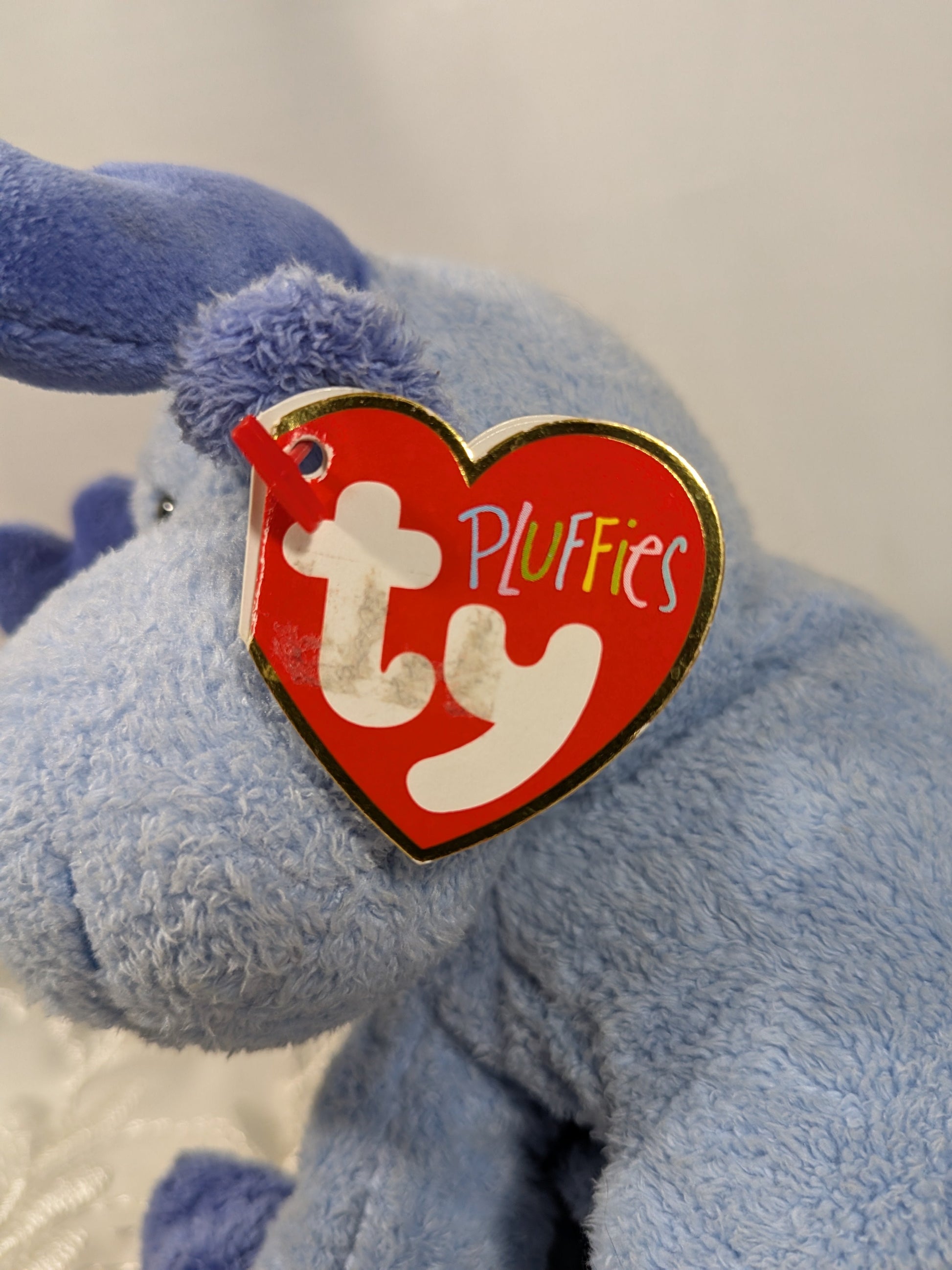 Ty Pluffies Collection - Bloose The Blue Moose (9in) Non - mint Hang Tag - Vintage Beanies Canada