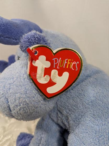 Ty Pluffies Collection - Bloose The Blue Moose (9in) Non - mint Hang Tag - Vintage Beanies Canada
