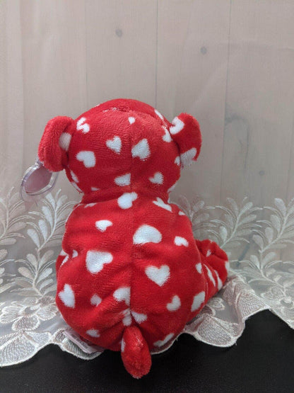 Ty Pluffies Collection - Dreamly The Bear Cover in Hearts (9in) - Vintage Beanies Canada