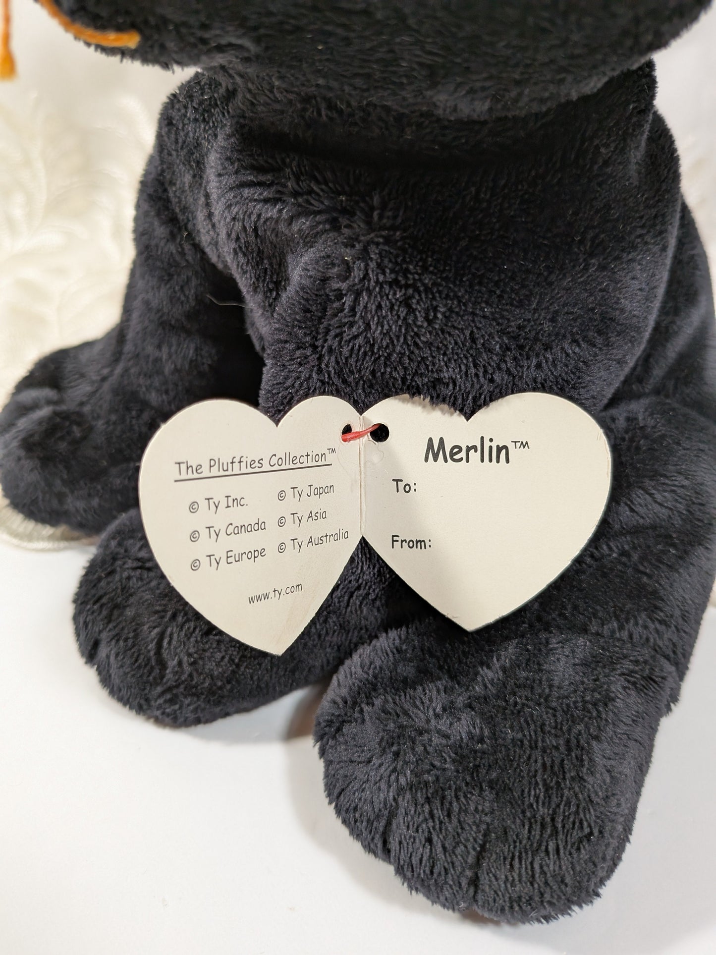 Ty Pluffies Collection - Merlin the Halloween cat (7in) - Vintage Beanies Canada