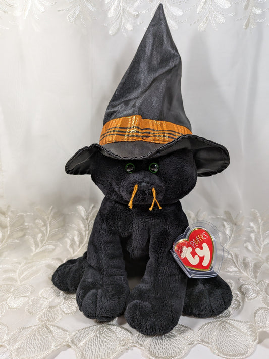 Ty Pluffies Collection - Merlin the Halloween cat (7in) - Vintage Beanies Canada