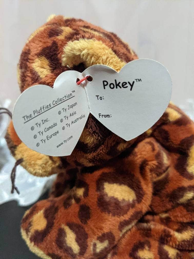 Ty Pluffies Collection - Pokey The Leopard (8.5in) Near Mint - Vintage Beanies Canada