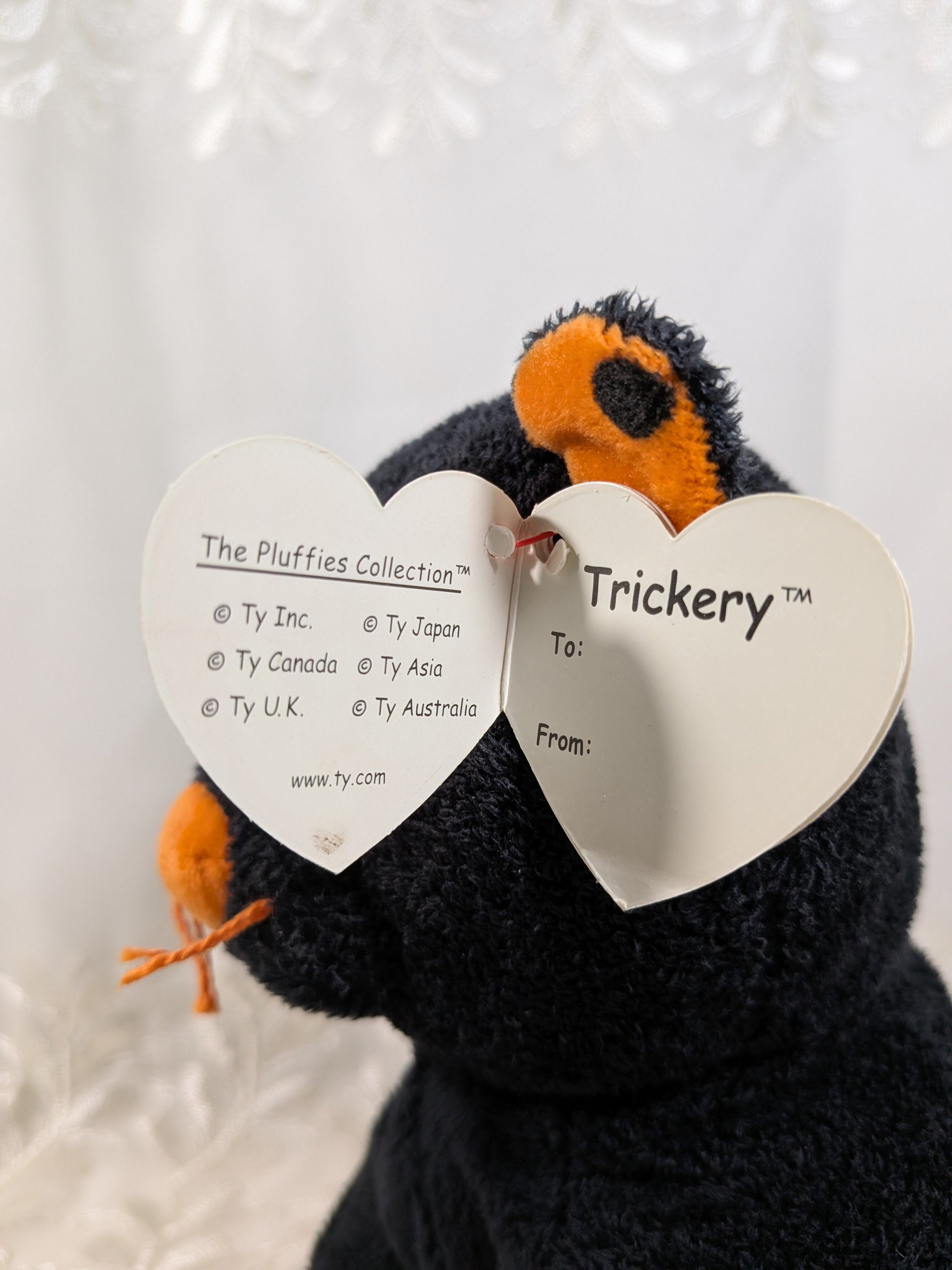 Ty Pluffies Collection - Trickery The Black Halloween Cat (10in) Near Mint Tag - Vintage Beanies Canada