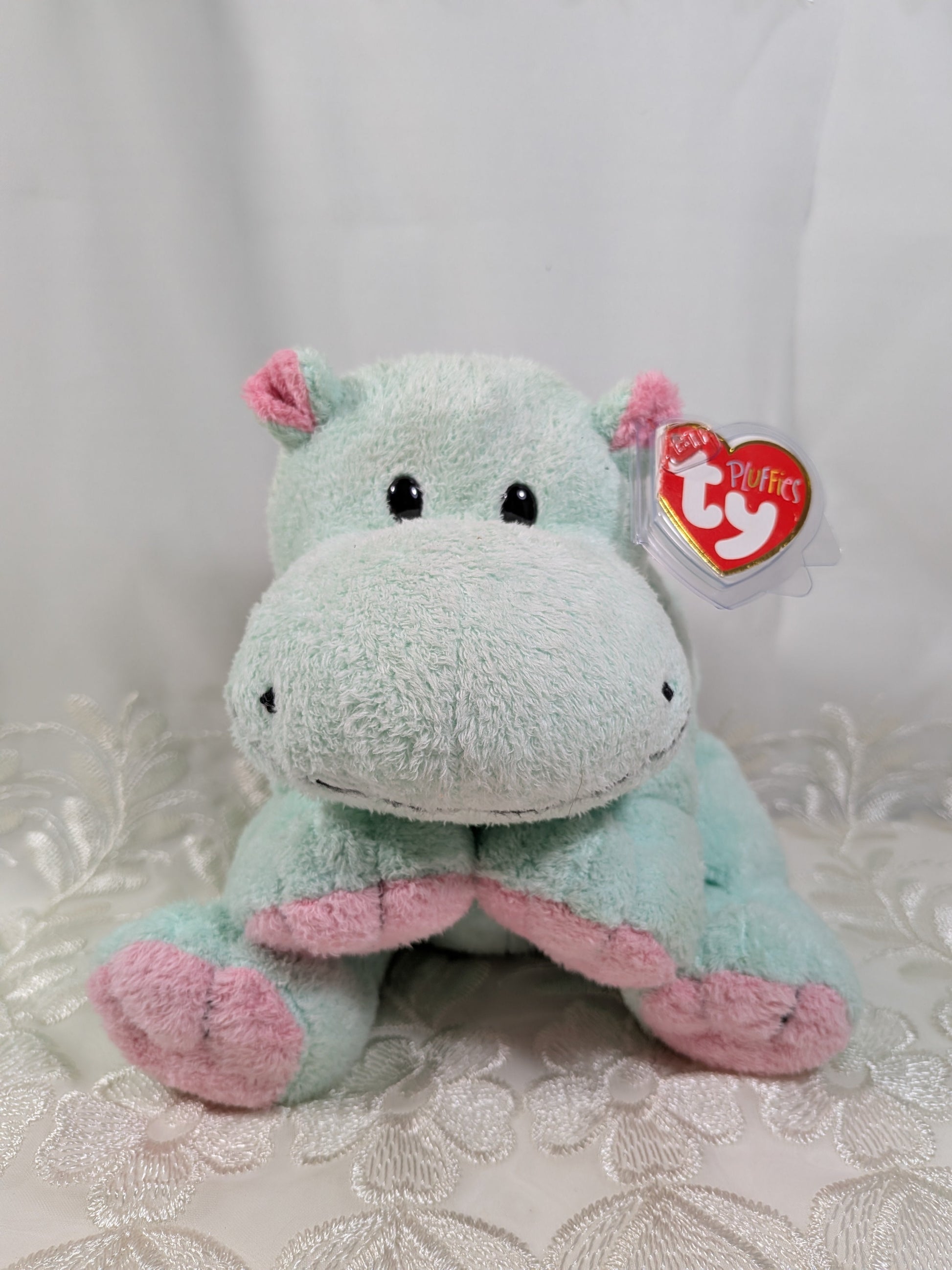 Ty Pluffies Collection - Tubby The Hippo (9in) *Rare* Near Mint - See Photos - Vintage Beanies Canada