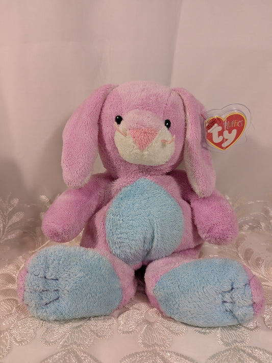 Ty Pluffies Collection - Twitchy The Purple And Blue Bunny Rabbit (10in) Non-mint Tag - Vintage Beanies Canada