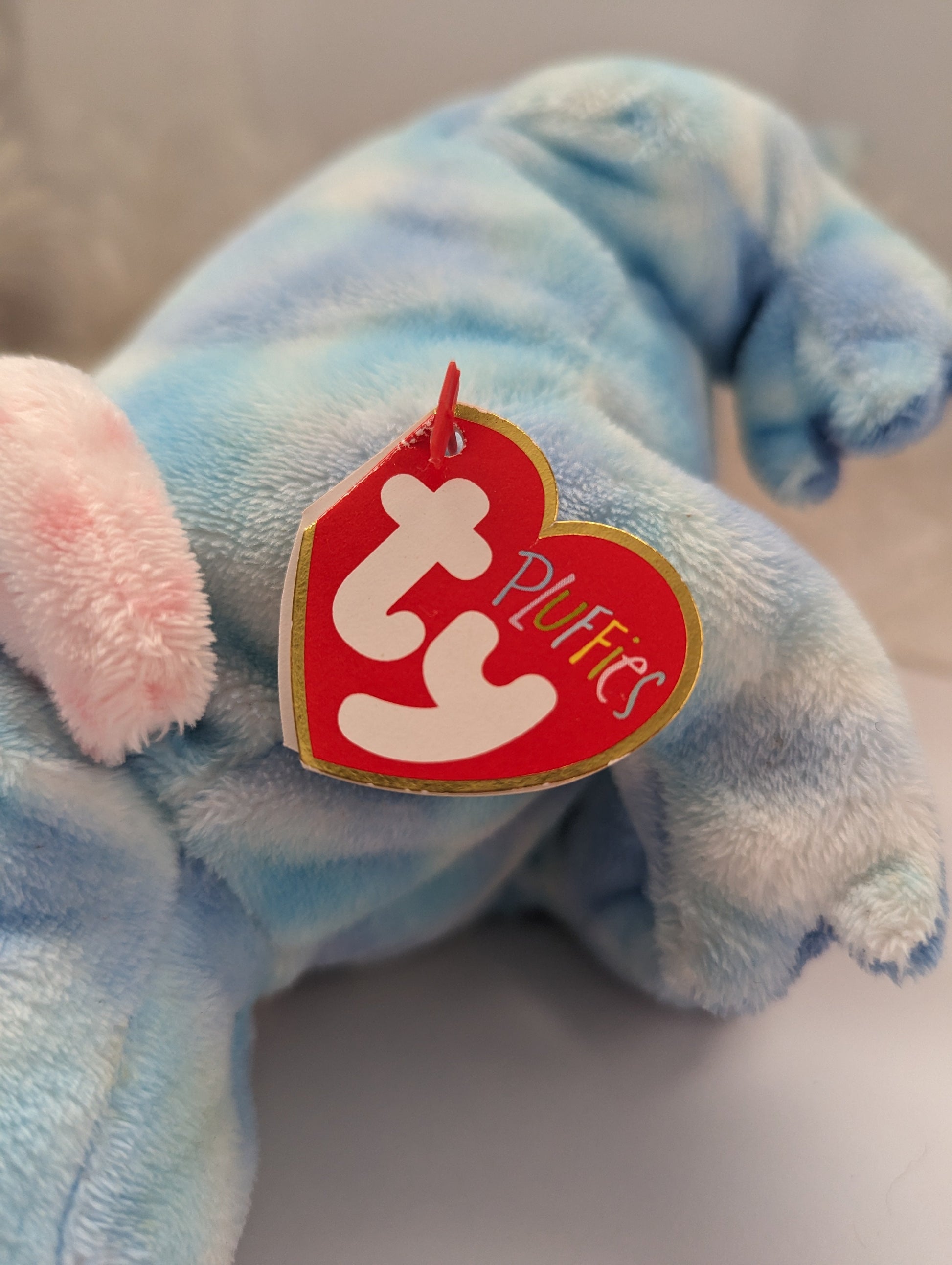 Ty Pluffies - Tromps The Blue Dinosaur (6in) Near Mint Tag - Vintage Beanies Canada