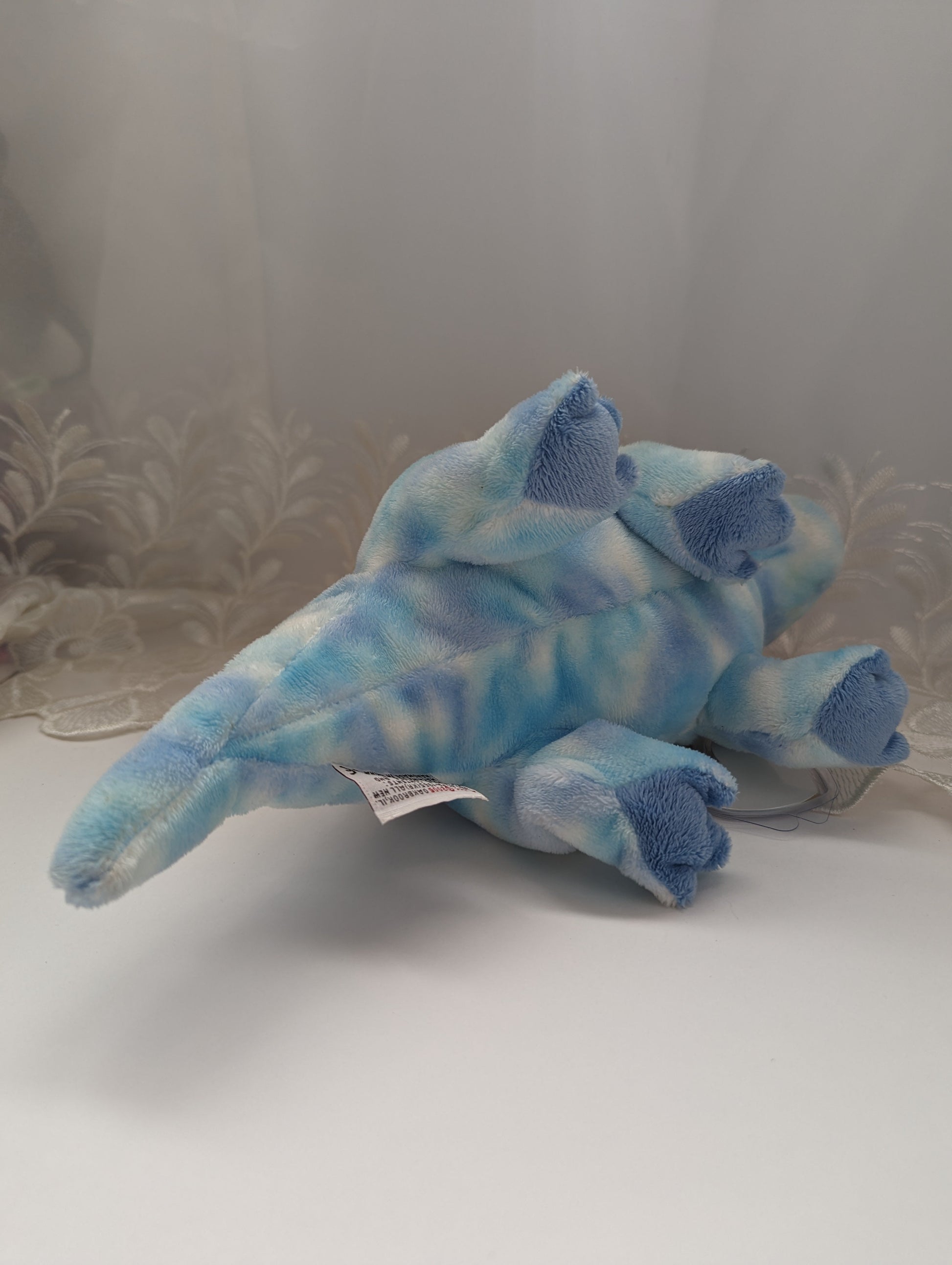 Ty Pluffies - Tromps The Blue Dinosaur (6in) Near Mint Tag - Vintage Beanies Canada