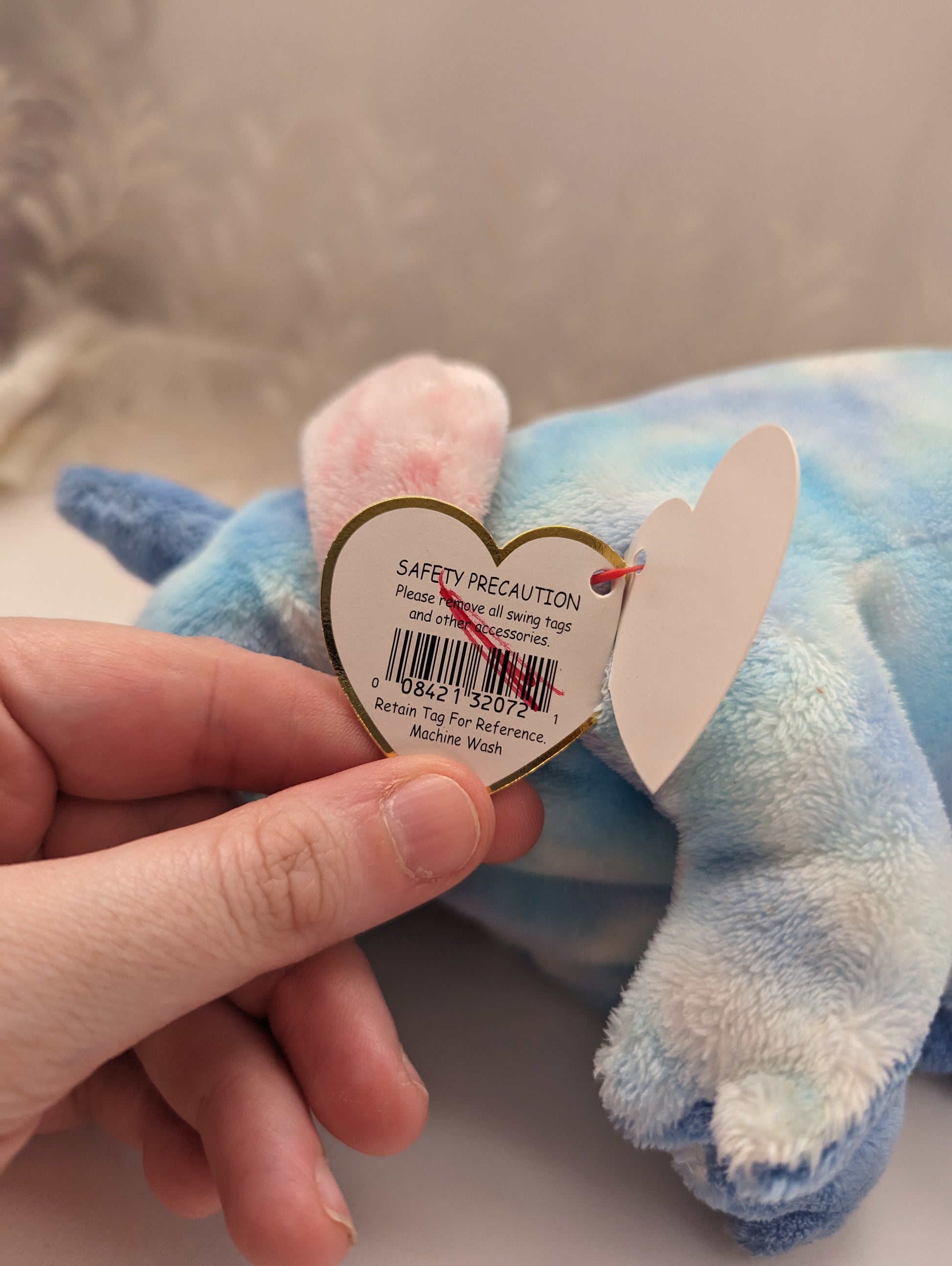 Ty Pluffies - Tromps The Blue Dinosaur (6in) Near Mint Tag - Vintage Beanies Canada