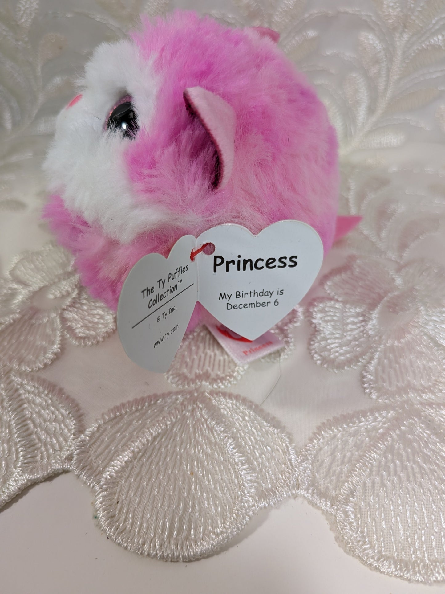 Ty Puffies - Princess The Pink Husky (3in) - Vintage Beanies Canada