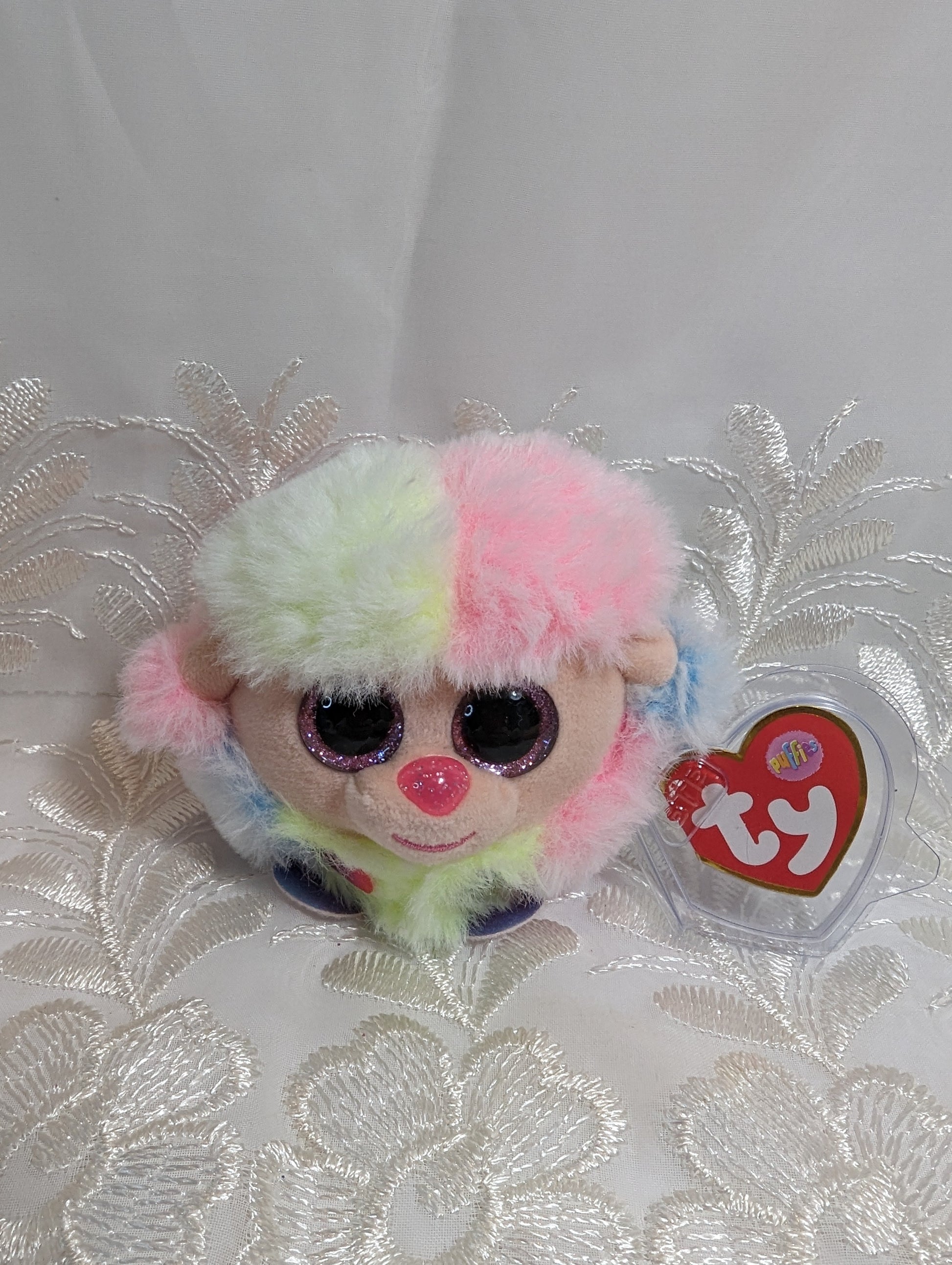 Ty Puffies - Rainbow The Poodle Dog (3in) Creased Tag - Vintage Beanies Canada