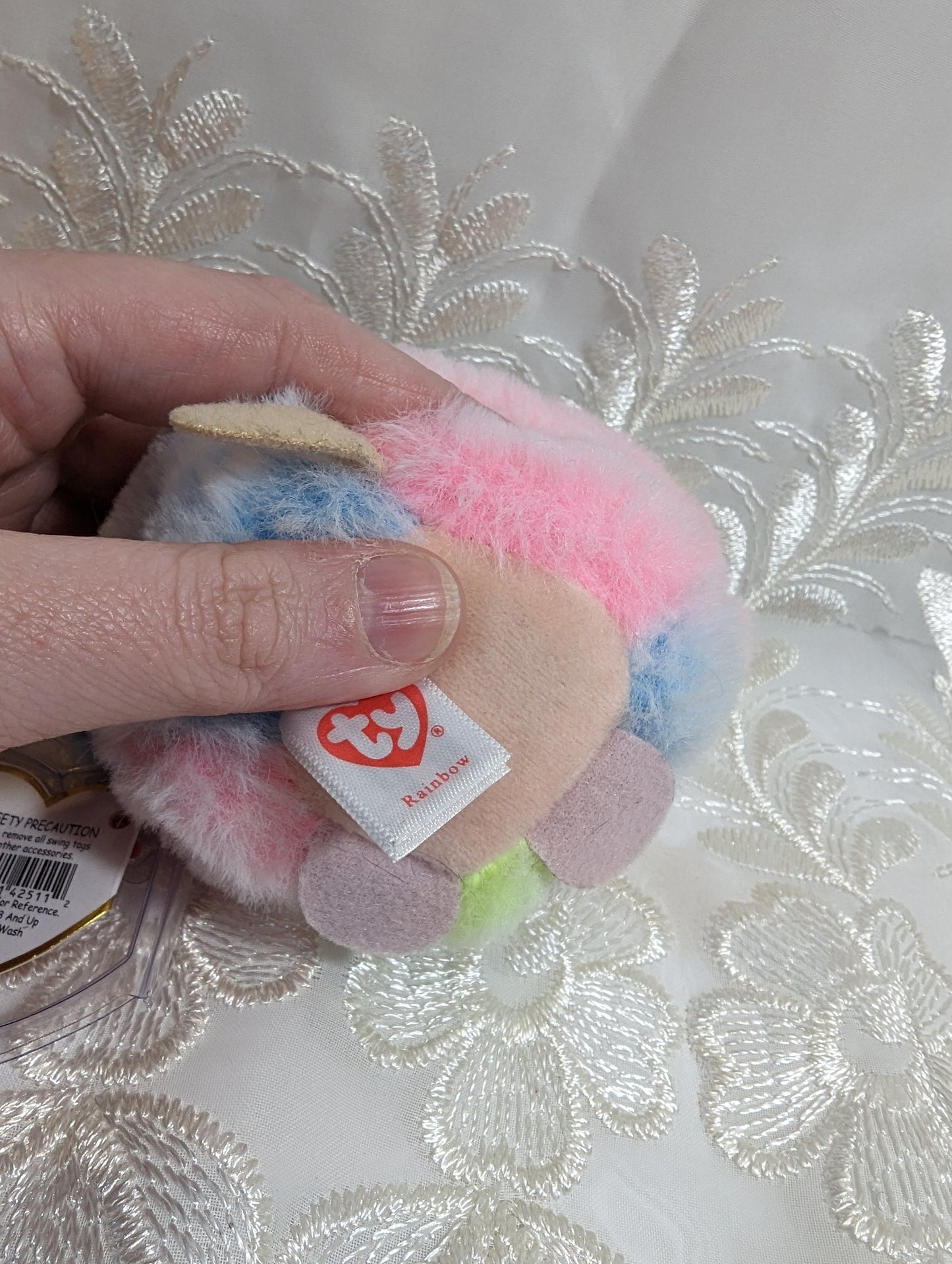 Ty Puffies - Rainbow The Poodle Dog (3in) Creased Tag - Vintage Beanies Canada