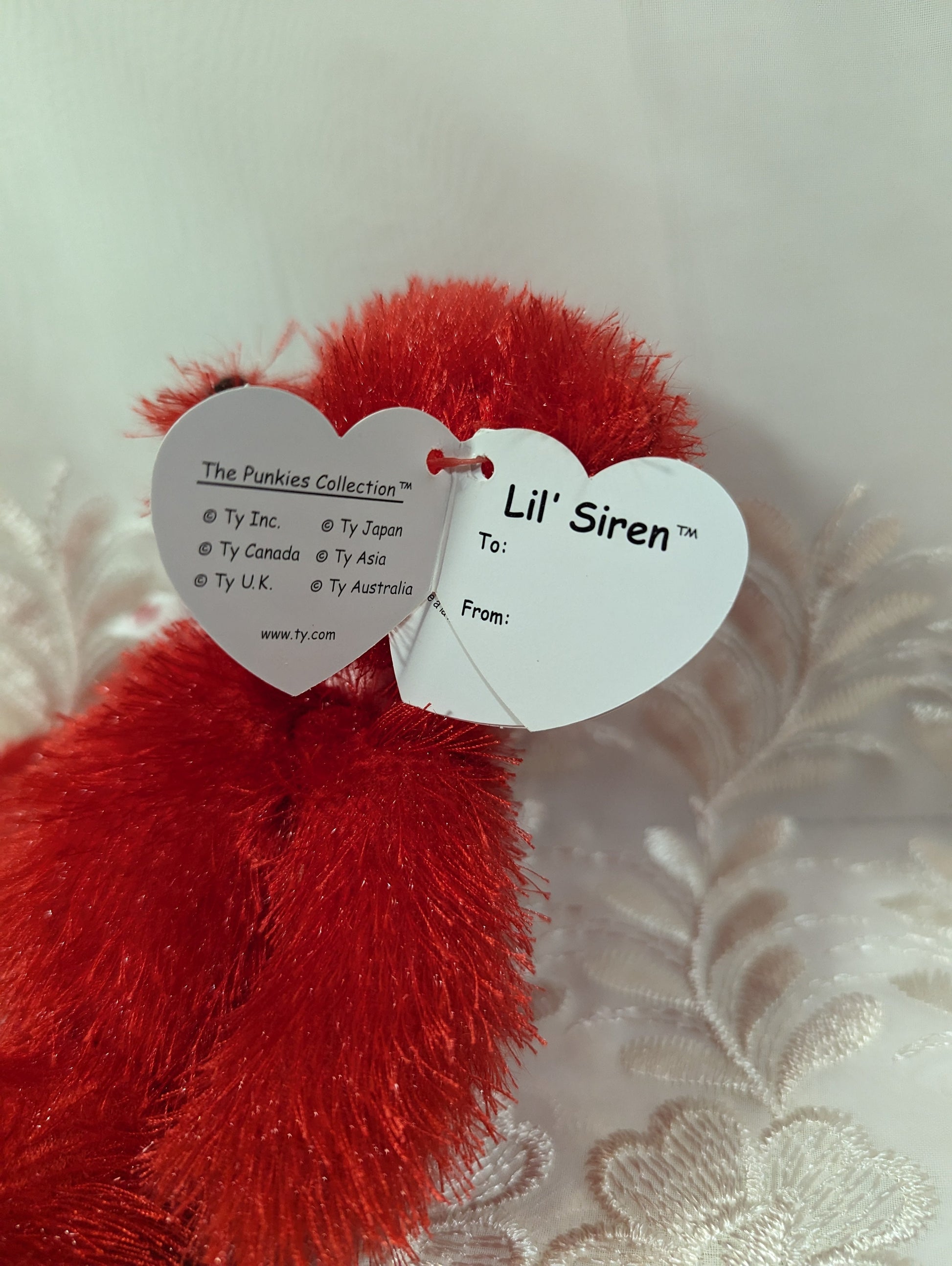 Ty Punkies Collection - Lil Siren The Red Bear (8in) - Vintage Beanies Canada