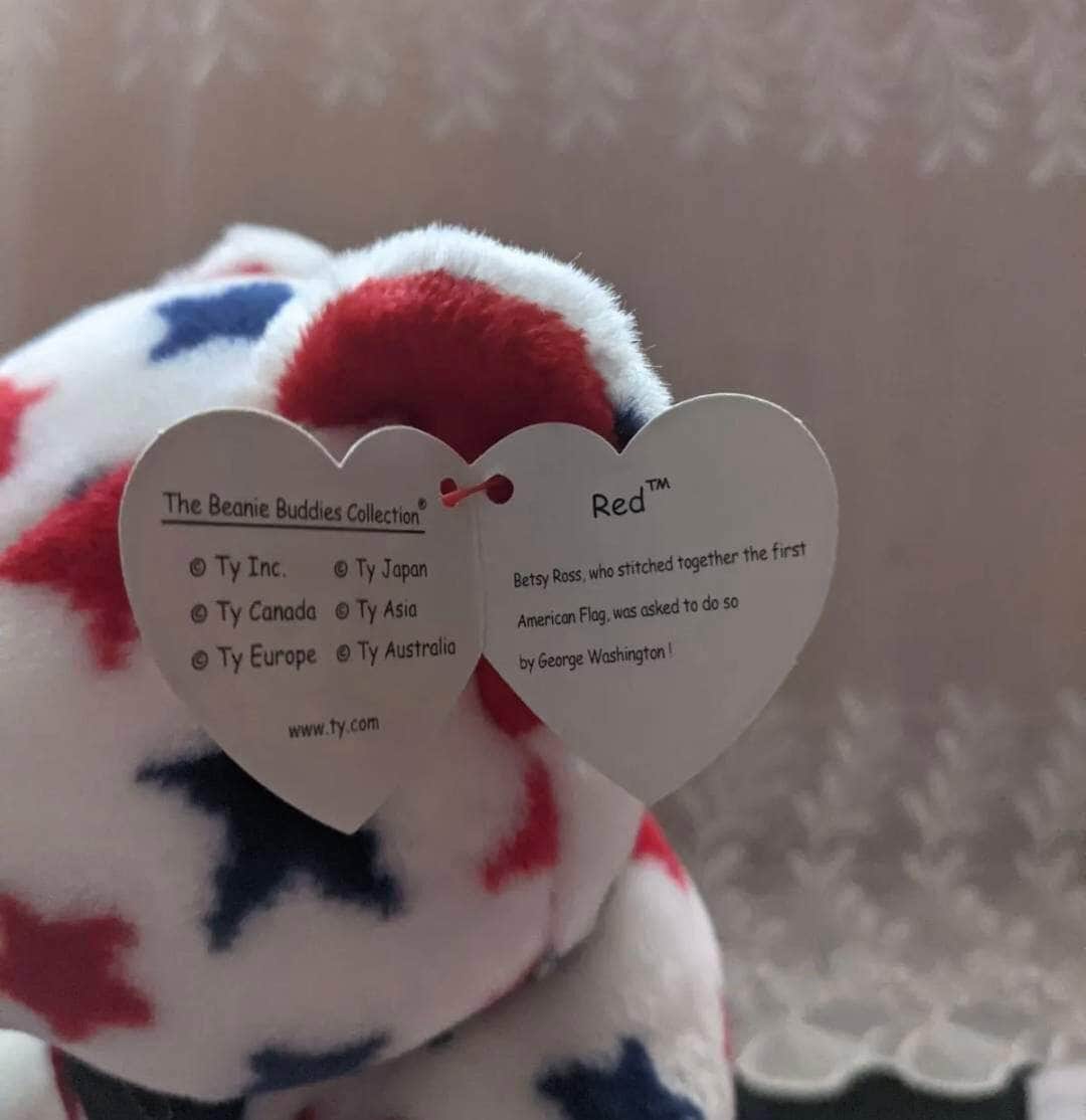 Ty Red The Bear Beanie Baby and Beanie Buddy Lot - Near Mint (Sold As Pair) - Vintage Beanies Canada