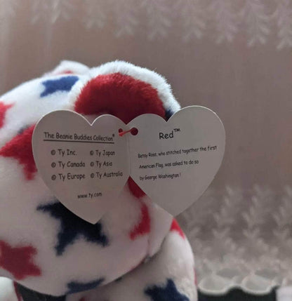 Ty Red The Bear Beanie Baby and Beanie Buddy Lot - Near Mint (Sold As Pair) - Vintage Beanies Canada