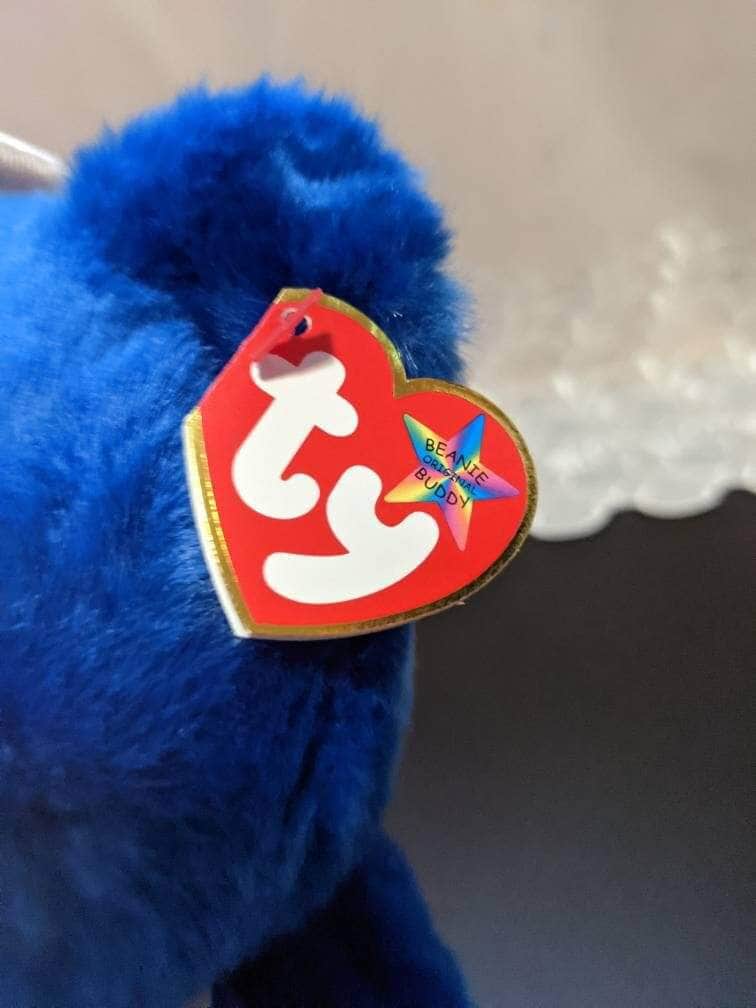 Ty Sam The Blue Bear With Hat Beanie baby + Beanie Buddy Lot (Sold As Pair) - Vintage Beanies Canada
