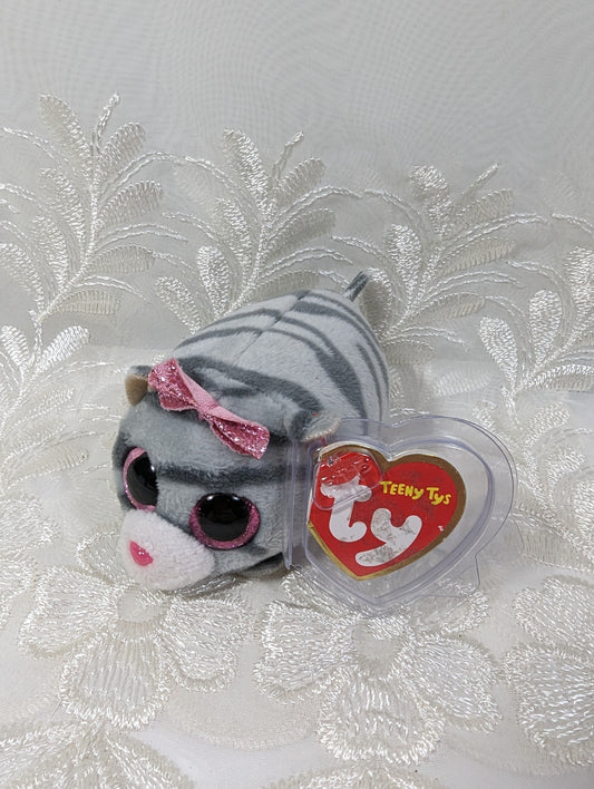Ty Teeny Tys - Cassie the Gray Cat (3.5in) Non - mint Hang Tag - Vintage Beanies Canada