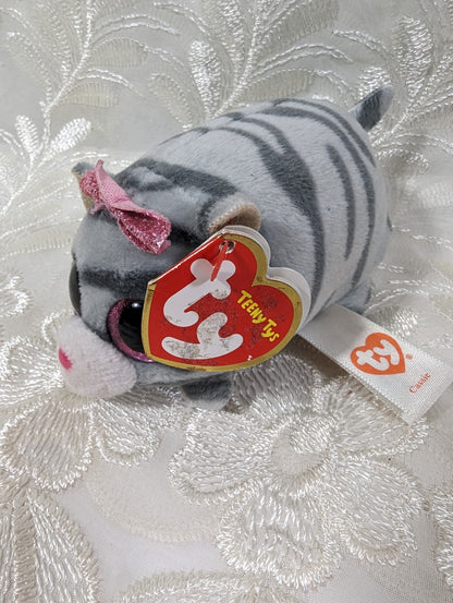 Ty Teeny Tys - Cassie the Gray Cat (3.5in) Non - mint Hang Tag - Vintage Beanies Canada