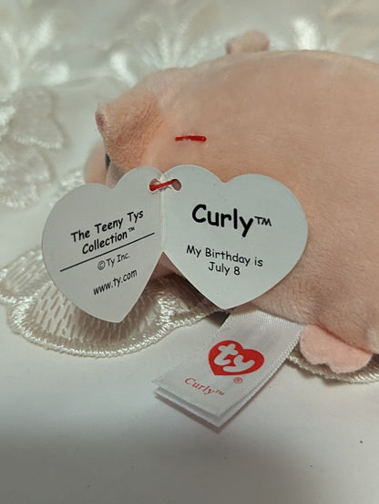 Ty Teeny Tys - Curly The Pig (4in) - Vintage Beanies Canada