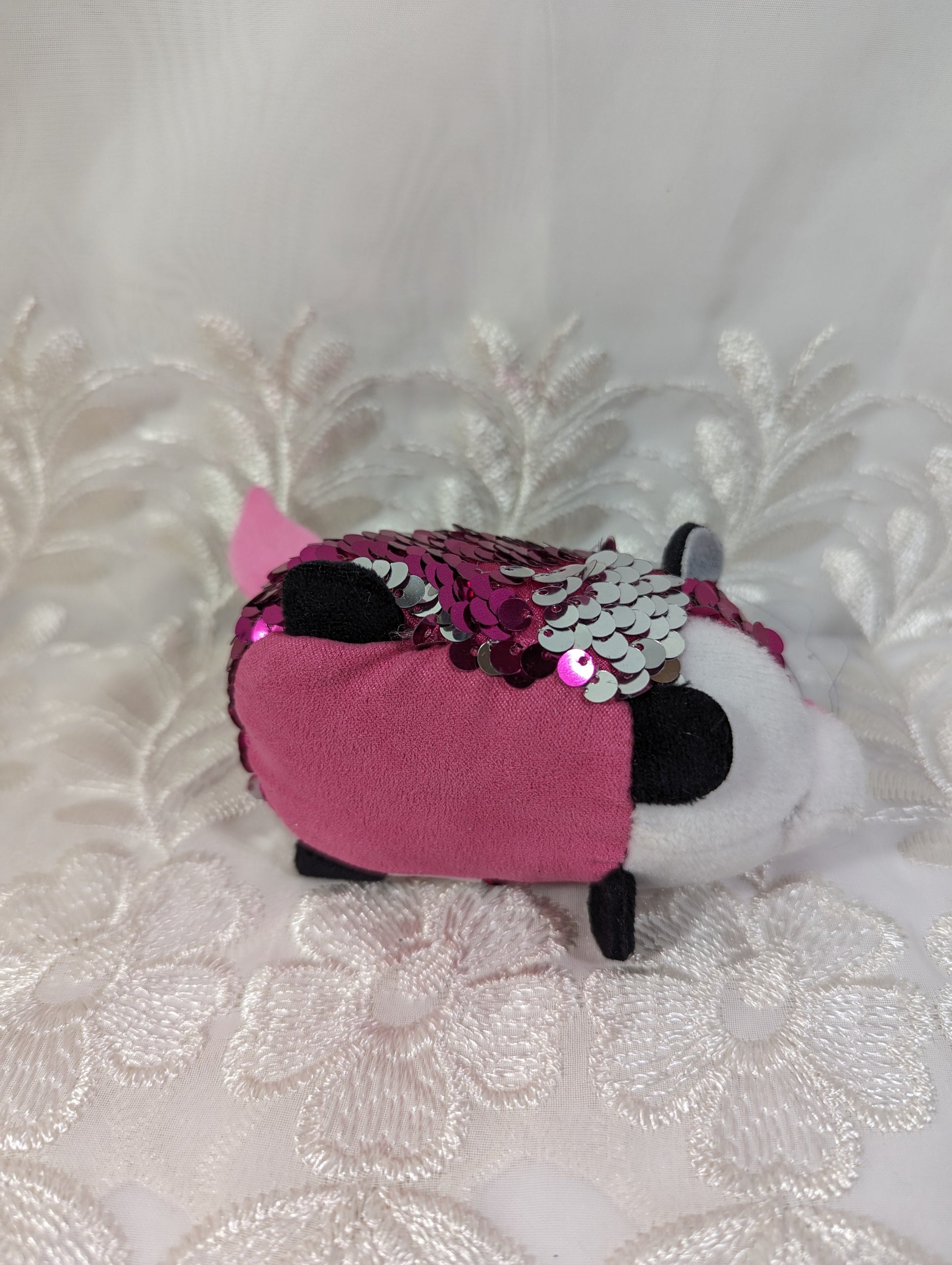 Ty Teeny Tys - Jewel The Pink Sequined Fox (4in) Near Mint Tag - Vintage Beanies Canada