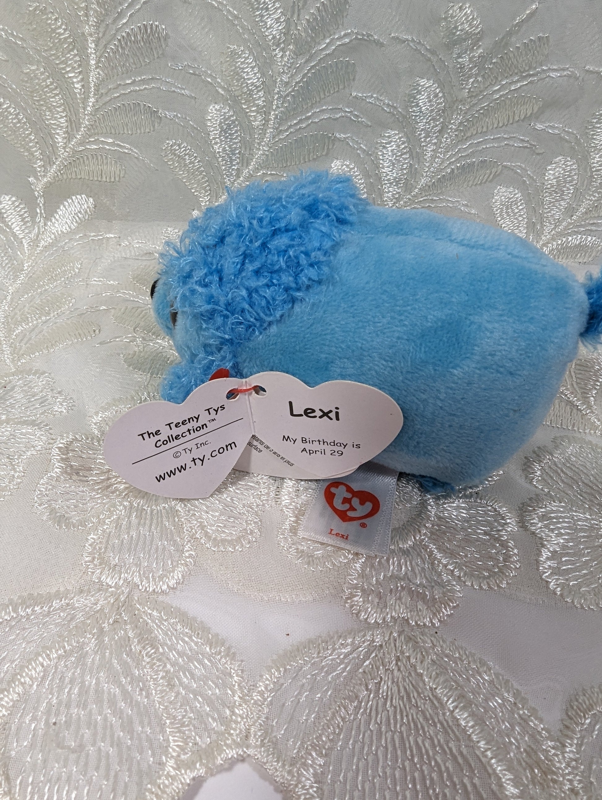 Ty Teeny Tys - Lexi The Blue Poodle (4IN) Non - mint Tag - Vintage Beanies Canada