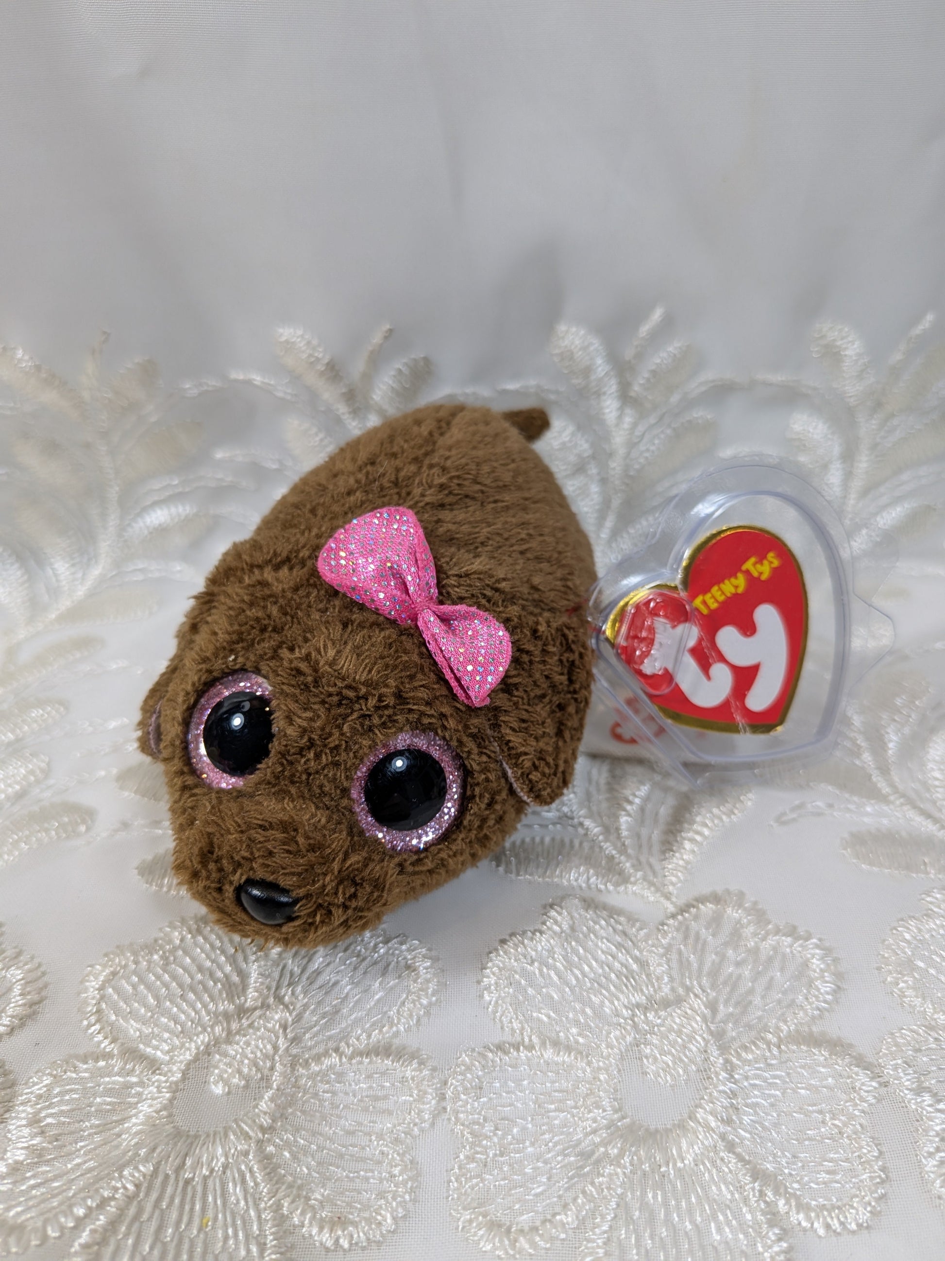 Ty Teeny Tys - Maggie the Brown Dog (4in) Crease Tag - Vintage Beanies Canada